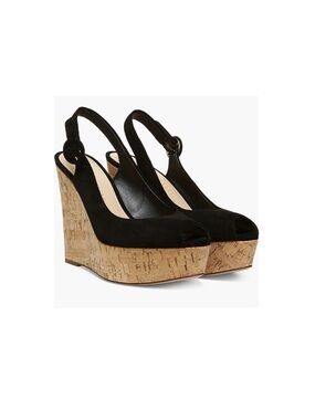 VERONICA BEAR
Dali Sand Suede Peep-Toe Wedge Platform Sandals size 9
